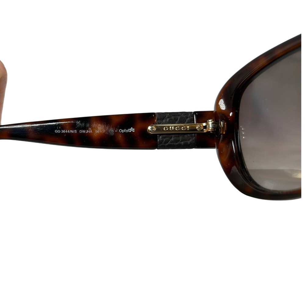 Gucci GG 3644/N/S Dark Tortoise Crystal Interlocking G Sunglasses DWJHA 56mm - Picture 3 of 9